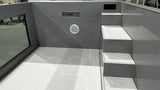 Piscina de rolipropileno de 6,5 m x 2,5 m con ventana de 4 m